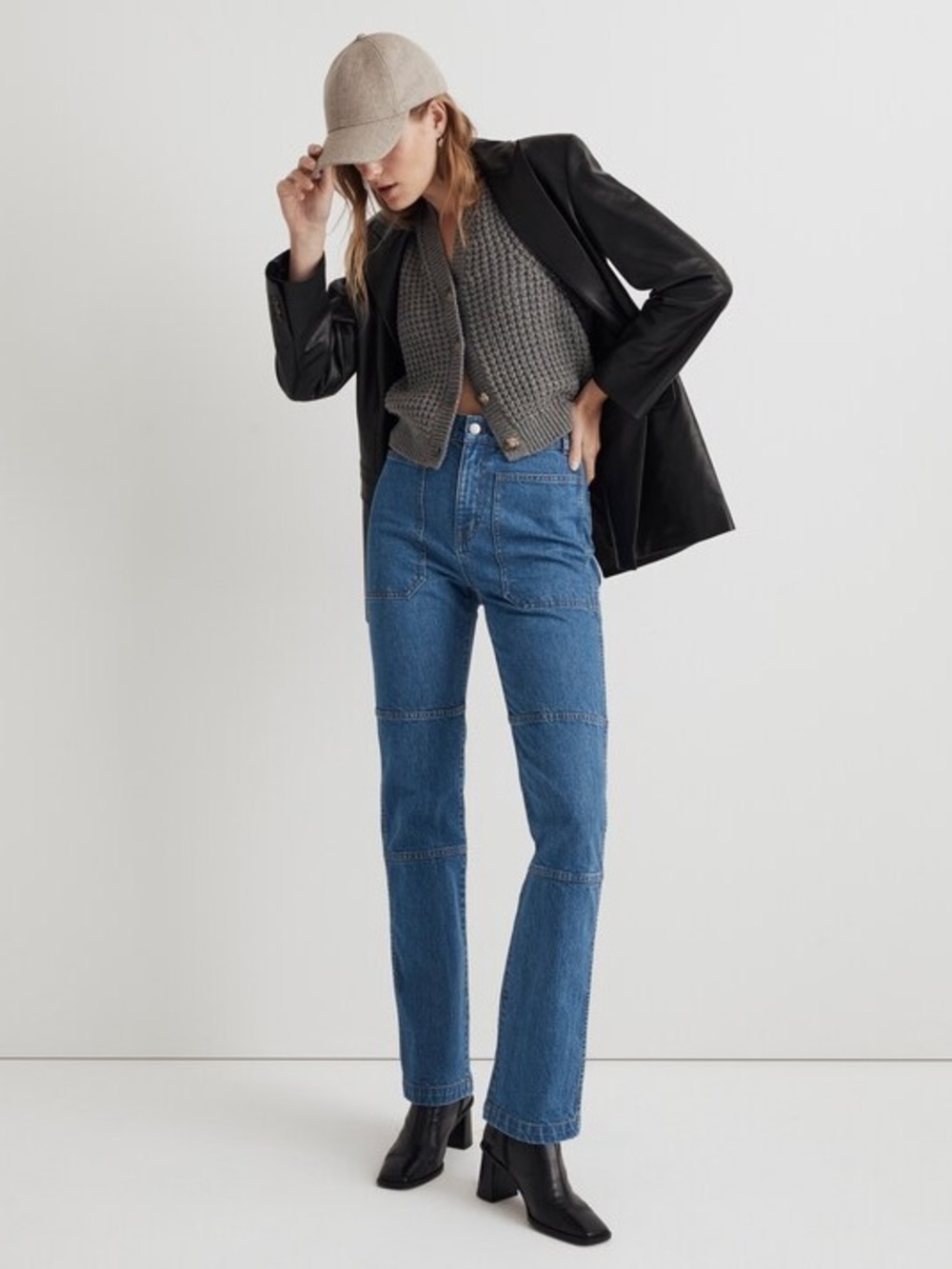 Madewell The '90s Straight Utility Jean in Fenwood Wash Comfort Stretch.